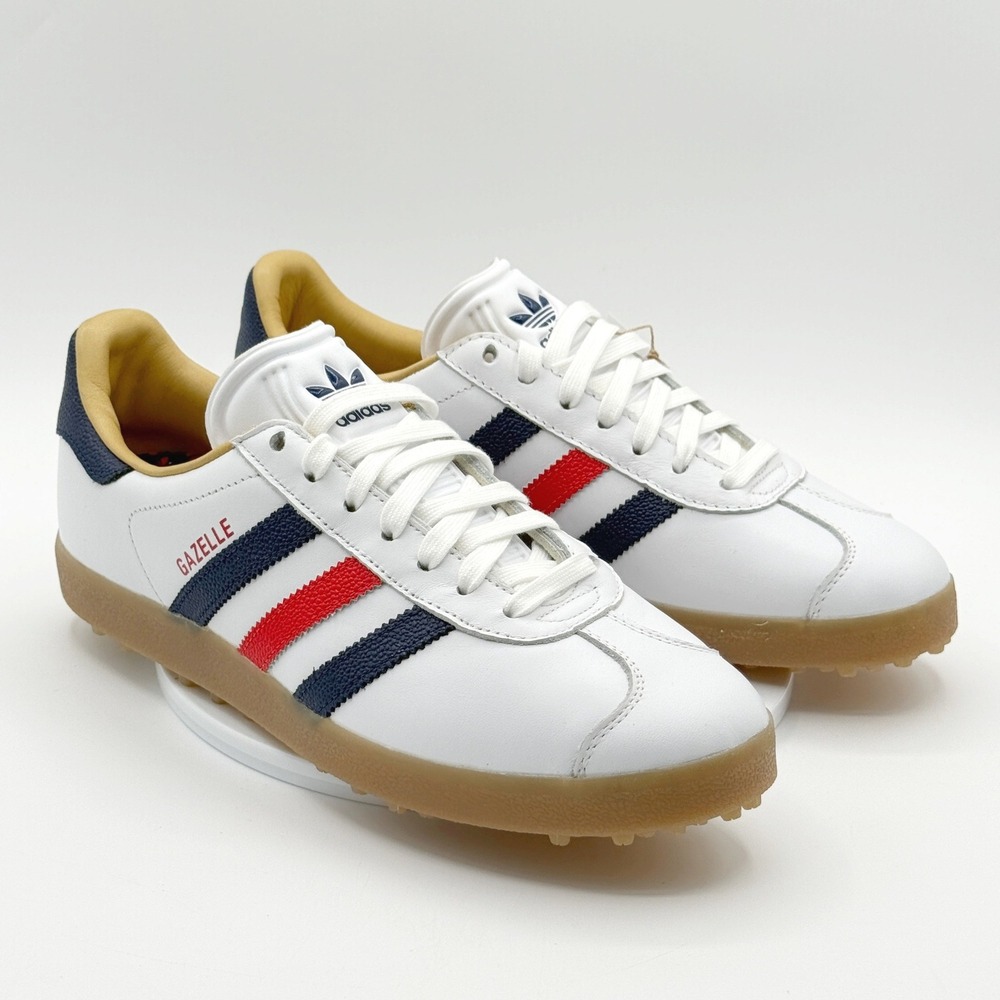 Adidas Gazelle Leather Spikeless Golf Shoes Size 11 Mens White JP7705, NEW
